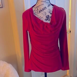 White House black market small red long sleeved polyester and spandex material
